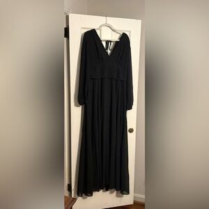 Lulu's Black Long Sleeve Maxi Dress